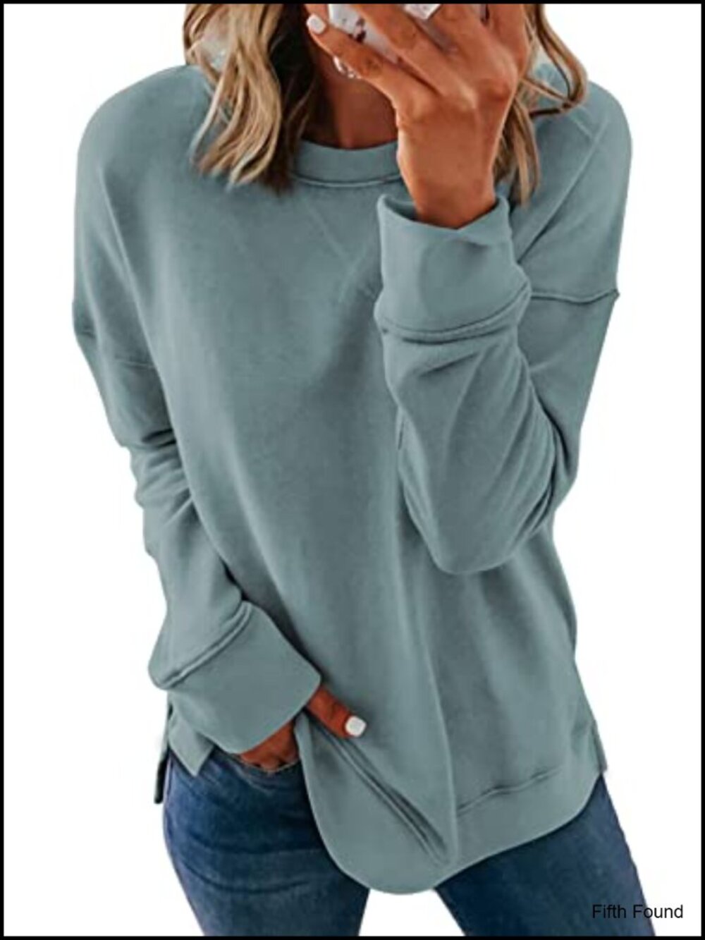 Dokotoo Women's Crew Neck Long Sleeve Pullover Sweatshirt Loose Fit Casual